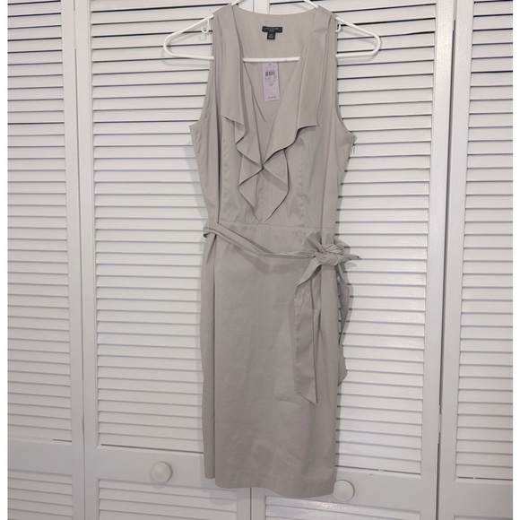 Ann Taylor Cream Ruffle Midi Dress - Picture 10 of 11